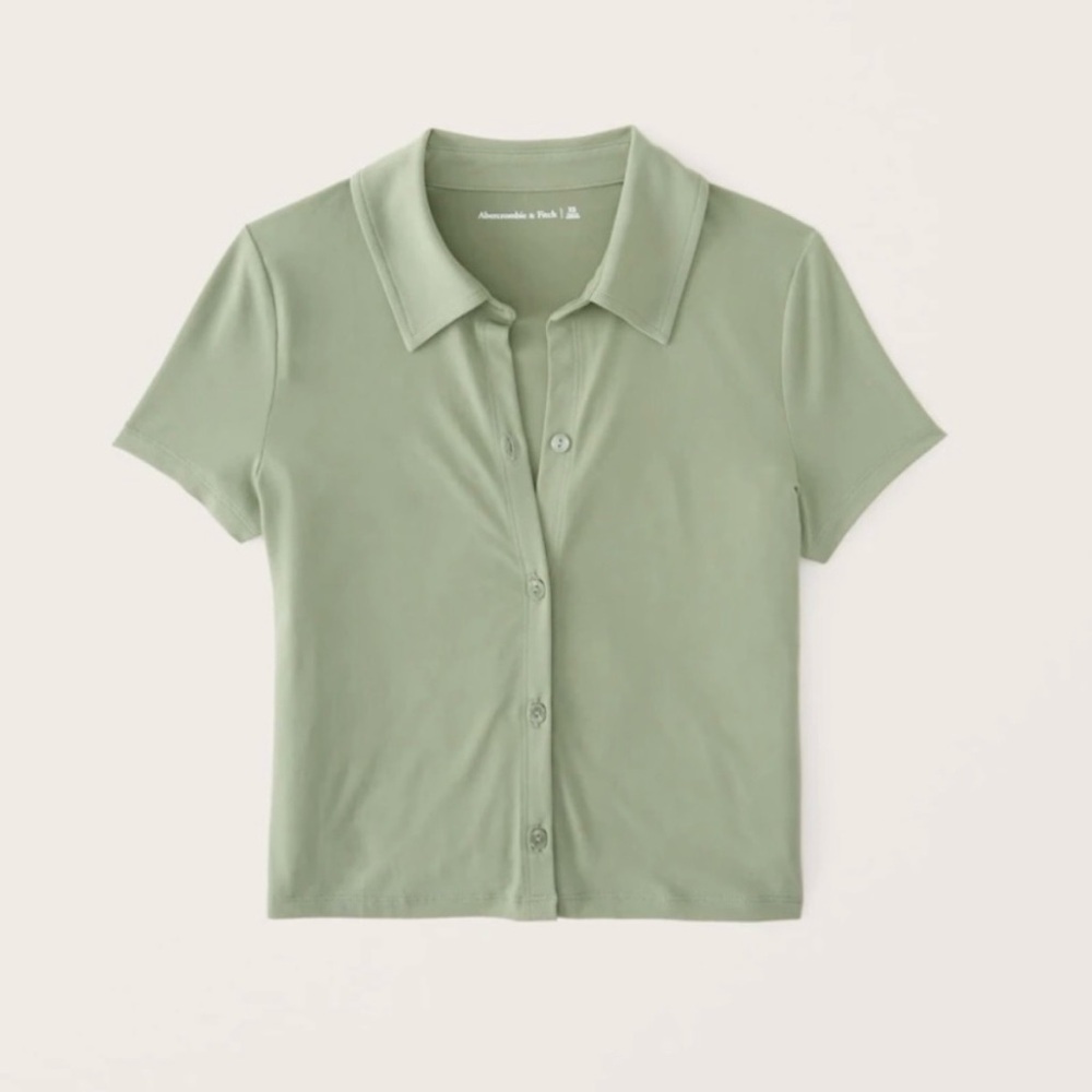 Abercrombie & Fitch Sage Green Button-Up Top